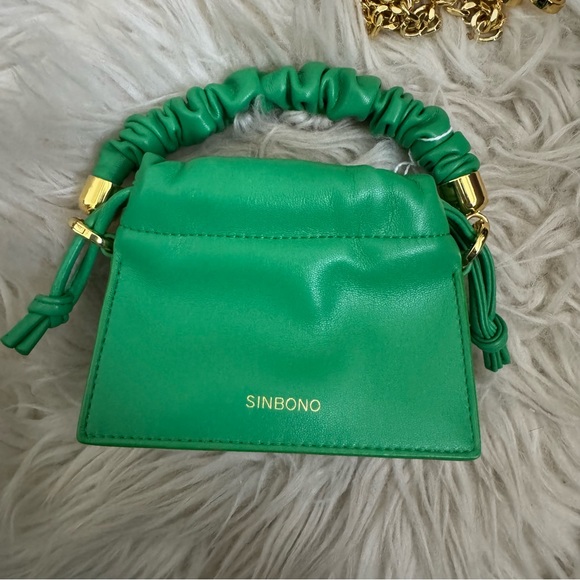 Sinbono Vegan Mini Drawstring Handbag - Grass Green - Picture 7 of 8